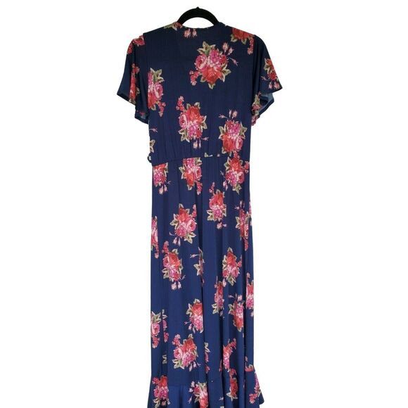 Seven Stitch Dress Medium Womans Full Length Floral Hi Low Multi Color - Picture 3 of 5
